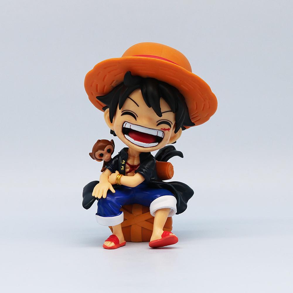 13cm Anime Figur One Monkey D Luffy Roronoa Zoro Sanji Ace Kawaii Spielzeug Q Version Figural Nendoroid Dekoration PVC Modell Geschenk