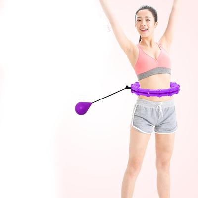 Inteligentne obciążone hula-hop 24 odpinane węzły Fitness brzucha Masaż hula-hop do rzeźbienia ciała Fioletowe