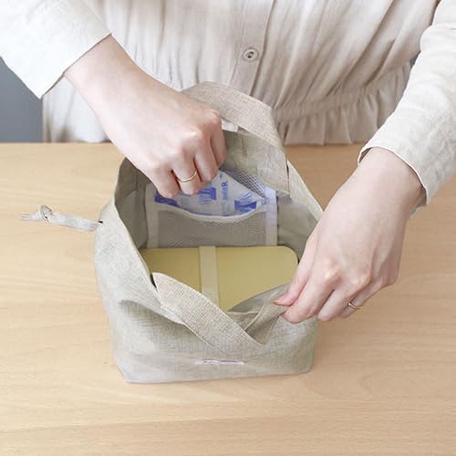 Elcomune Linden Isolierte Lunch-Kordelzugtasche, Beige, LNC-322
