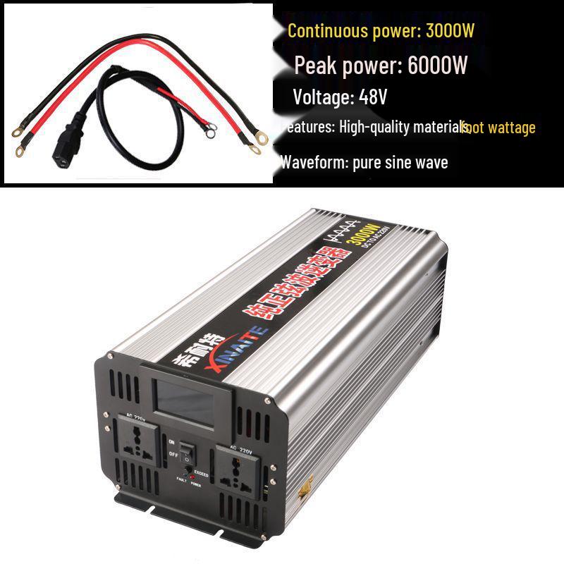 Pure Sine Wave Inverter 3000W/2000W/1000W, 12V/24V/48V to 220V for Car and Home Use