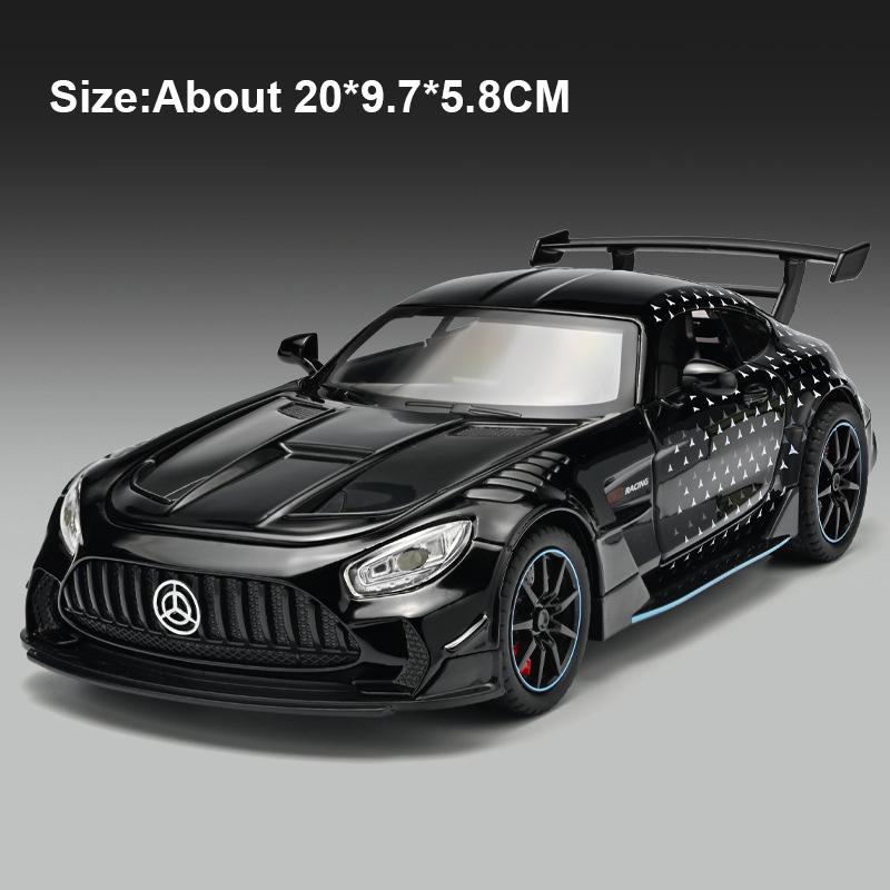 1:22 Gt3 Sl63 Sportwagen Legierung Druckgussmodelle Spielzeug Sound Licht Rückzieher Türen Geöffnet Vorderradlenkung Fahrzeuge Weihnachtsgeschenke gray