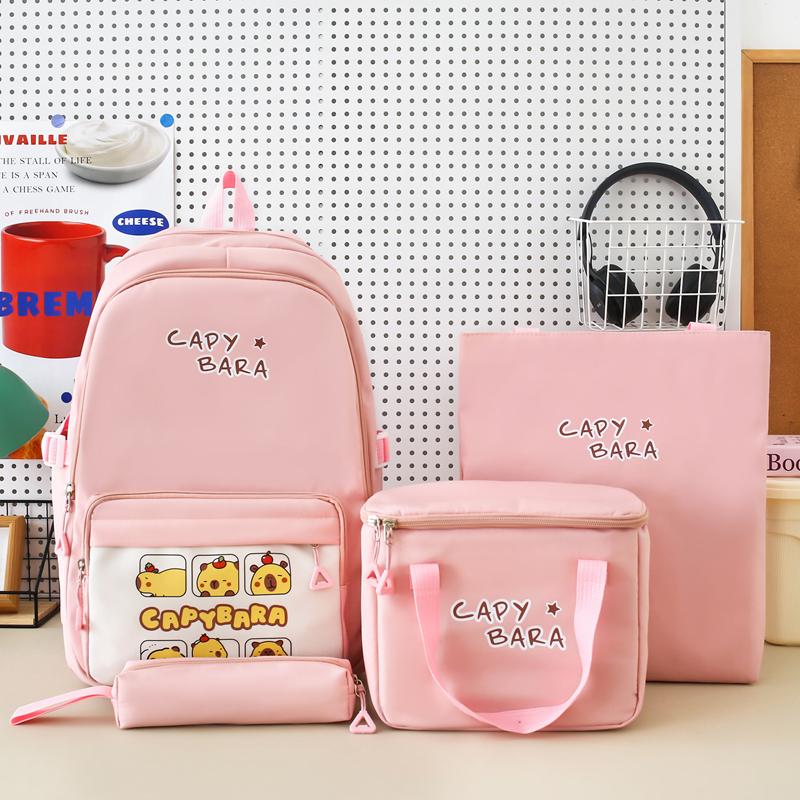 Vierteiliges Rucksack-Set Kinder-Schüler-Cartoon-Schultasche Damen Multifunktionaler Rucksack
