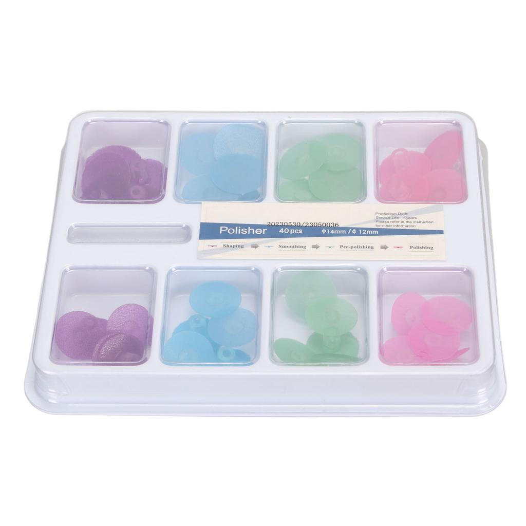 40 Stück Zahnpolierscheiben Set Oberflächenschleifen Verschiedene Farben Oralzähne Polierscheibe
