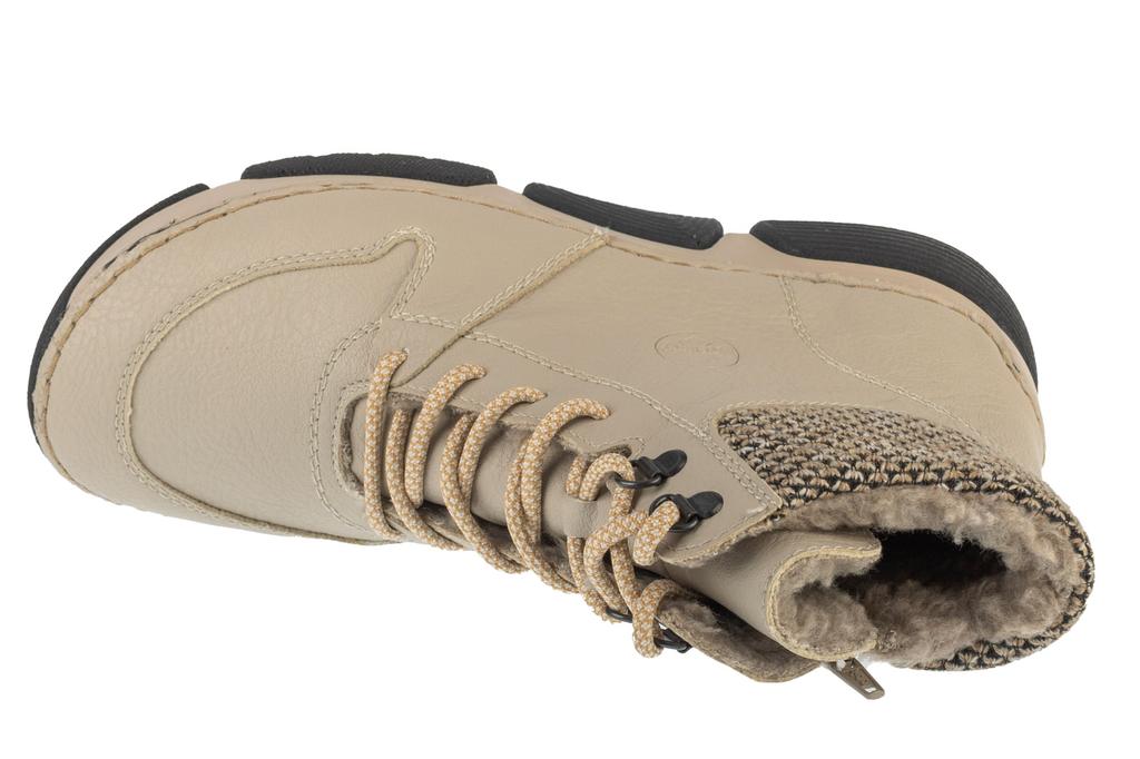 RIEKER Booties, Womens Beige Lace-up Shoes