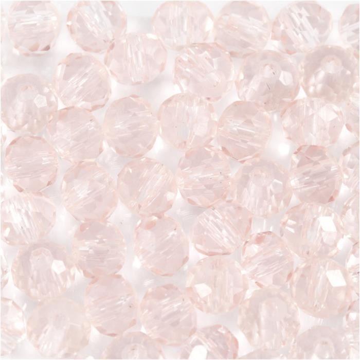 Beads - Creotime - Round - 4 Mm - Pink - 45 Pieces