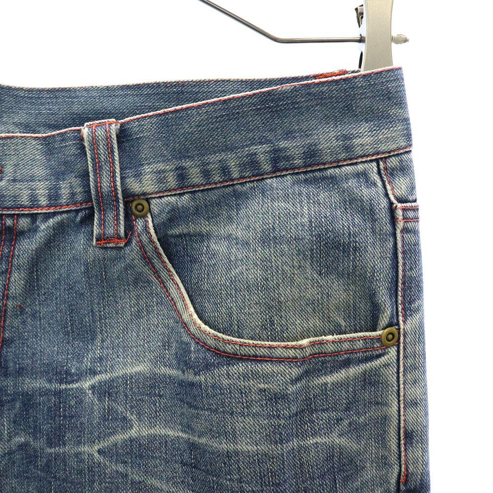 LEFLAH Logo Embroidery Tapered Denim Pants XL Blue Jeans Men's Used