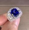 Unisex Sapphire Domineering Open Ring - Trendy Silver Statement Jewelry