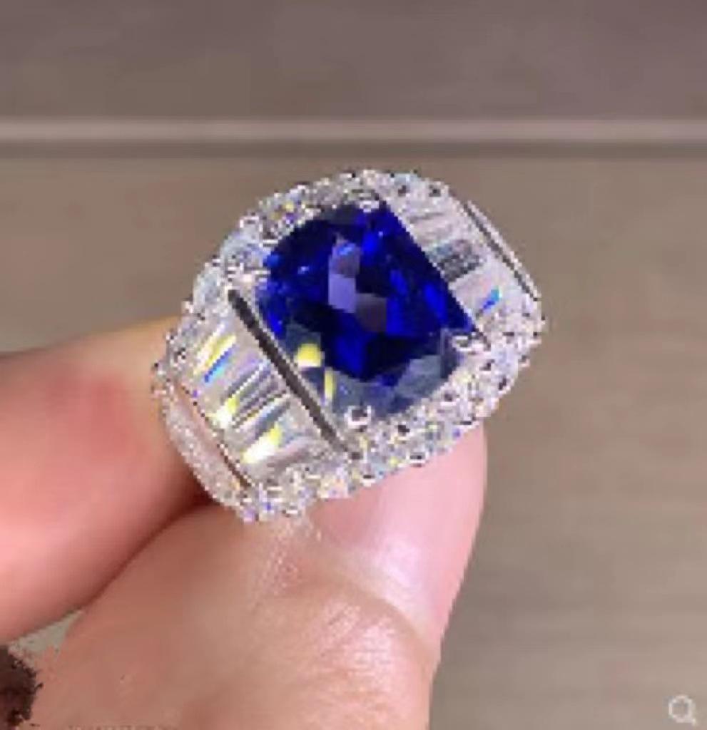 

Unisex Sapphire Domineering Open Ring - Trendy Silver Statement Jewelry