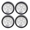 4 Pieces 1/18 Scale RC Slide Wheels Universal Fit Metal Hub Tires Wear Resistant Car