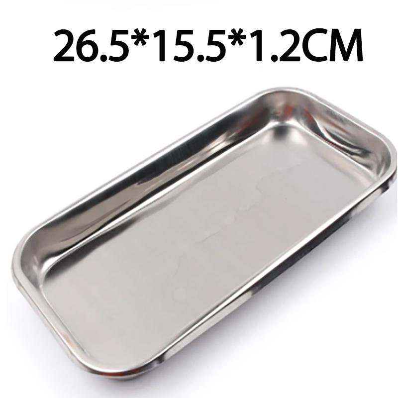 Stainless Steel Steamed Sausage Powder Plate Trays Fruit Dish Hotel Japanese Rectangle Pastry Food Storage Baking Plates