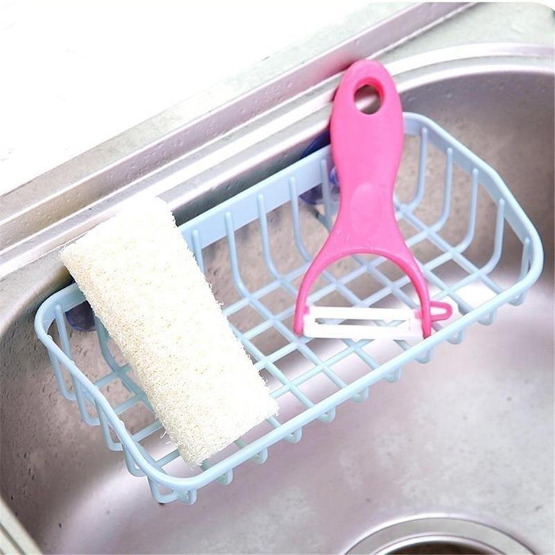 

Double Suction Cup Kitchen Drainage Shelf Multifunctional Sponge Storage Rack(random color)