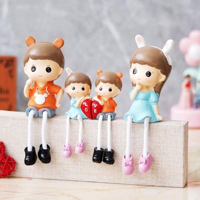 Lovely Girl, Boy, Mom, Dad Family Set Decorative Showpiece - Anniversary, Valentine Gift for Husband, Wife New