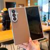 Fashion Electroplated Frame Lychee Leather Case for Samsung Galaxy Z Fold 8 Ultra 7 6 5 Lens Bumper Protective Shockproof Cover