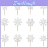 Christmas Snowflake Cake Flags With Shining Design For Festive Cake Decoration