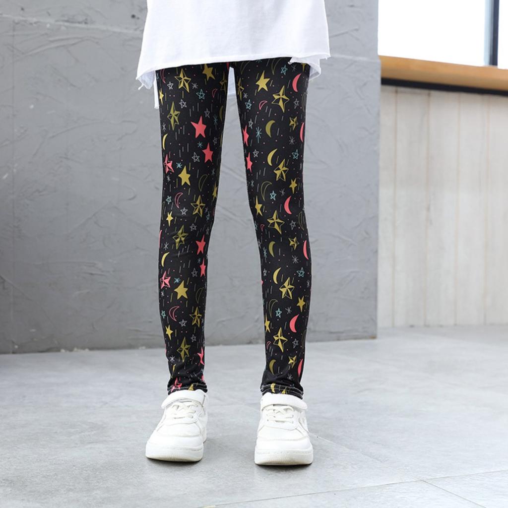 Calça legging feminina 2t-12t, primavera e outono, fina, elástica, estampada, coreana, roupas de verão