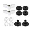 Butterfly Nut & Bolt, T-Type Nut with Stainless Steel Washer for Drum Set Musical Instruments