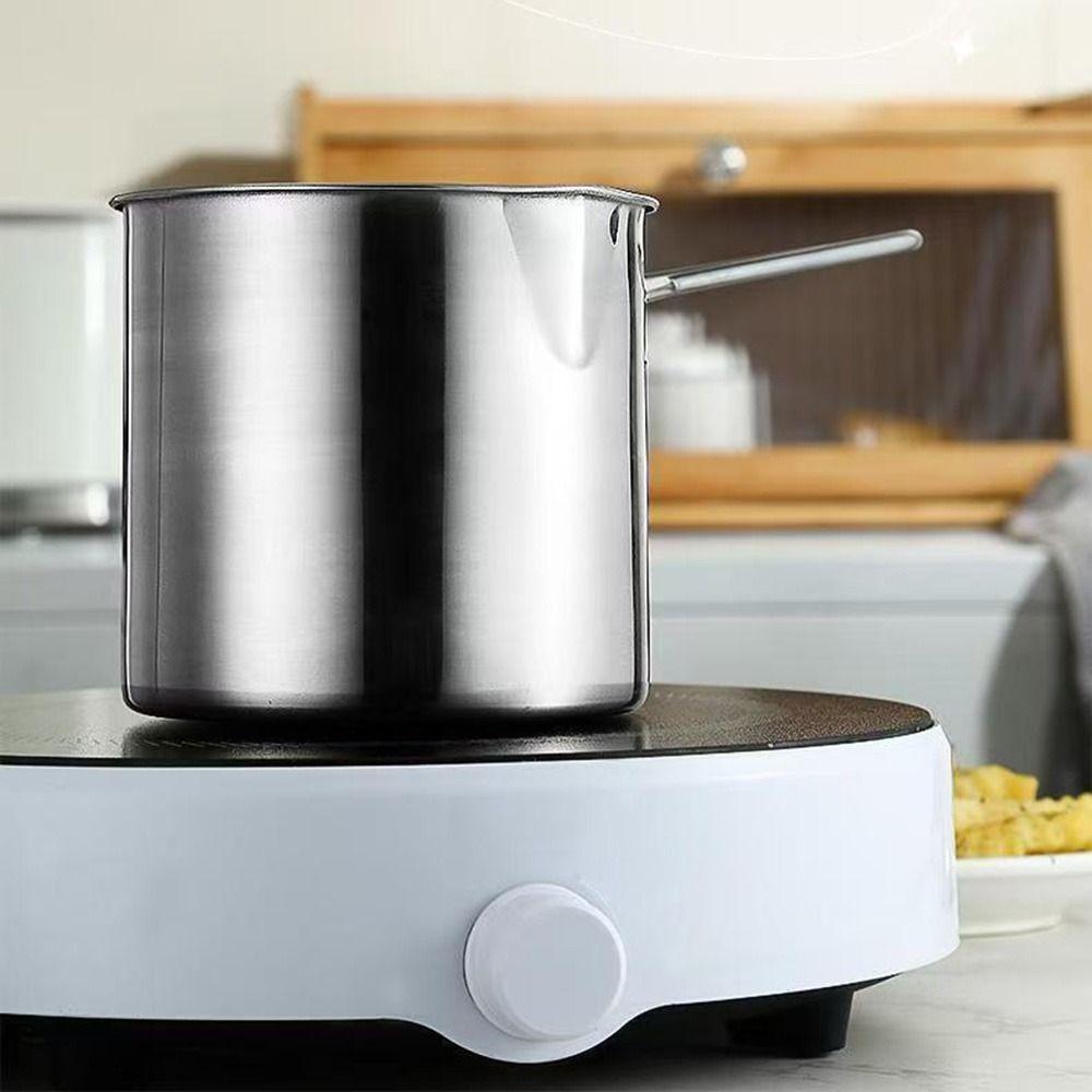 Stainless Steel Deep Frying Pot Detachable Handle Milk Warmer Pot Tempura Fryer Pan  French Fries