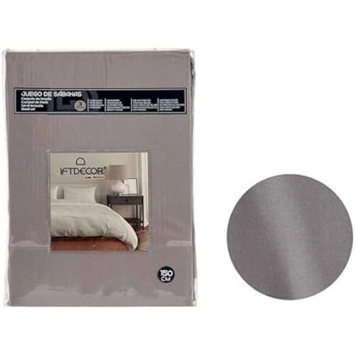 Parure de lit - Gift Decor - Gris - 3 pièces - Synthétique - Lavable