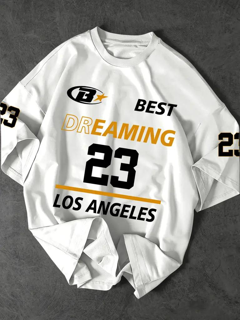 Men's Sports Jersey Los Angeles 23 Print Short Sleeve T-Shirt Summer Graphic Baseball Jerseys Plus Size Women's Sport T-Shirt