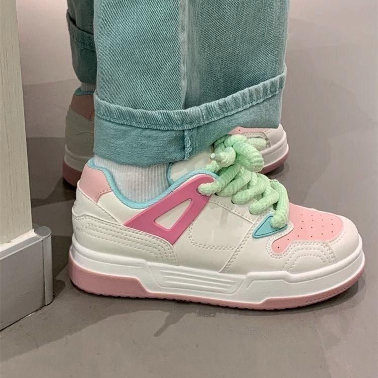 Popular Little White Shoes for Women 2025 Spring New Students Casual Breathable Versatile Heightening Thick-soled Chic Muffin Shoes for Women