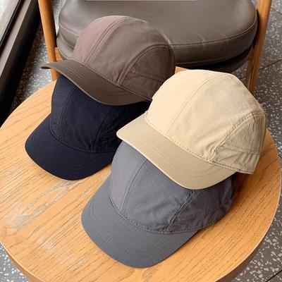 Cappellino a 5 pannelli in rete nero classico per uomo donna, traspirante, stile semplice, ideale per corsa, viaggi, campeggio, attività all'aperto, cappello moda casual
