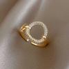 Rings For Women Irregular Hollow Opening Stainless Steel Gold Color Geometric Rings Fashion Simple Party Christmas Jewelry Gifts