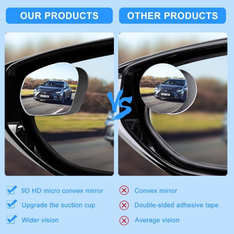 360 Wide Blind Spots Glass Auto Convex Rear Side View Car Truck SUV