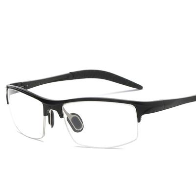 New Glasses Frame Men's Sports Flat Mirror Can Be Equipped with Myopia Glasses Aluminum-magnesium Half-frame Optical Glasses Frame.