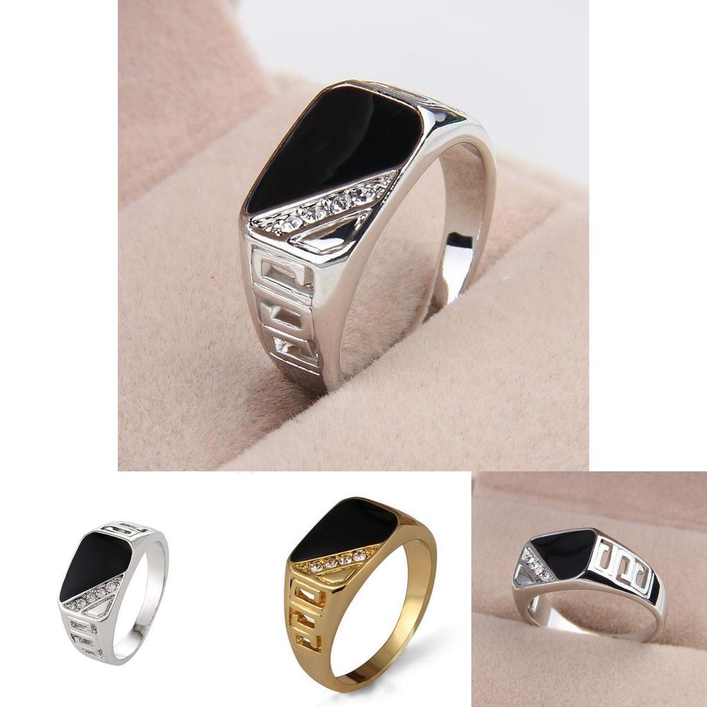 Premium Quality Men's Alloy Hollow Crystal Finger Jewelry In Timeless Vintage Design