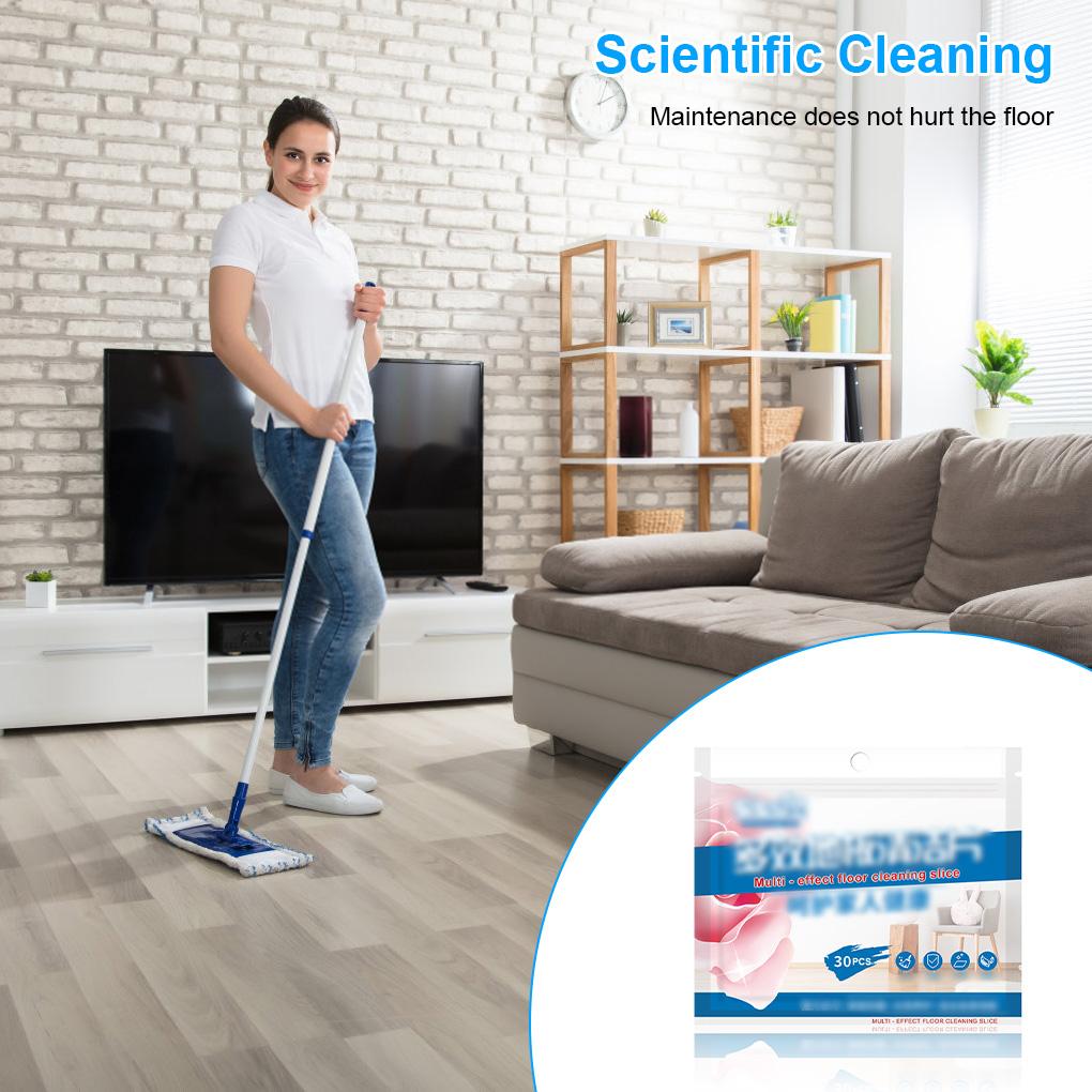30 Pieces/Bag Floor Cleaning Sheet Portable Indoor Bathroom Dining Room Ceramic Tile Furniture Mopping Washing Sheets