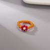 Bohemian Handmade Colorful Crystal Beaded Imitation Pearl Rings Continuous Circle Minimalist Wedding Promise Stacked Finger Ring