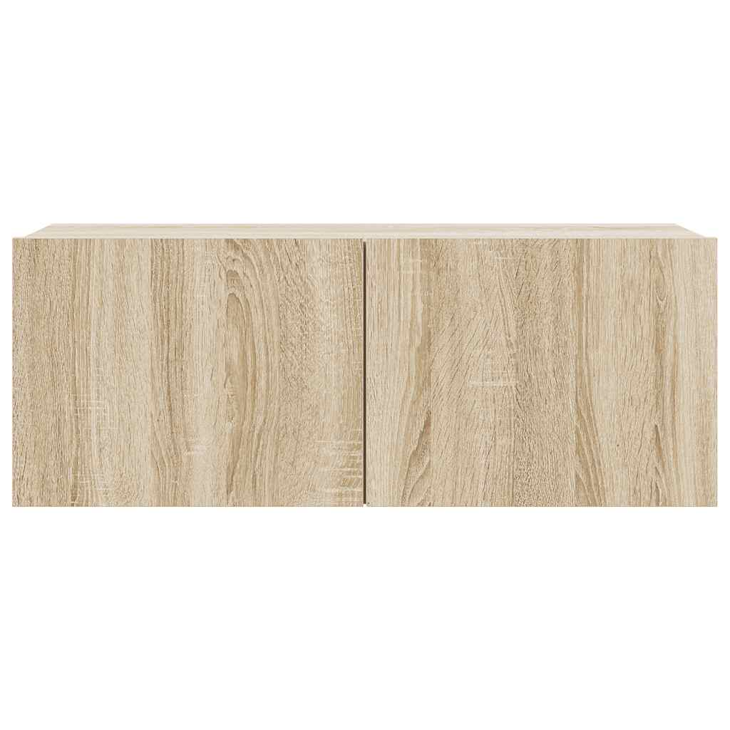 8 Piece TV Cabinet Set In Sonoma Oak Effect Particleboard