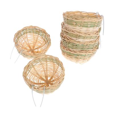Creative Farmhouse Pastoral Style Decorative Personality Bamboo Woven Belt Hook Bird'S Nest