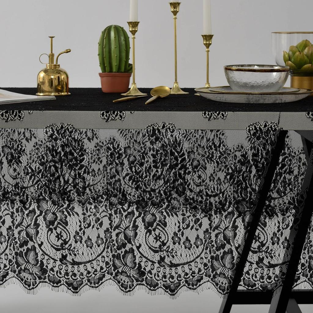 Krajkový ubrus Vhodný pro domácí stolní dekoraci, Jídelní ubrus, Ubrus na konferenční stolek, Látkový, Obdélníkový