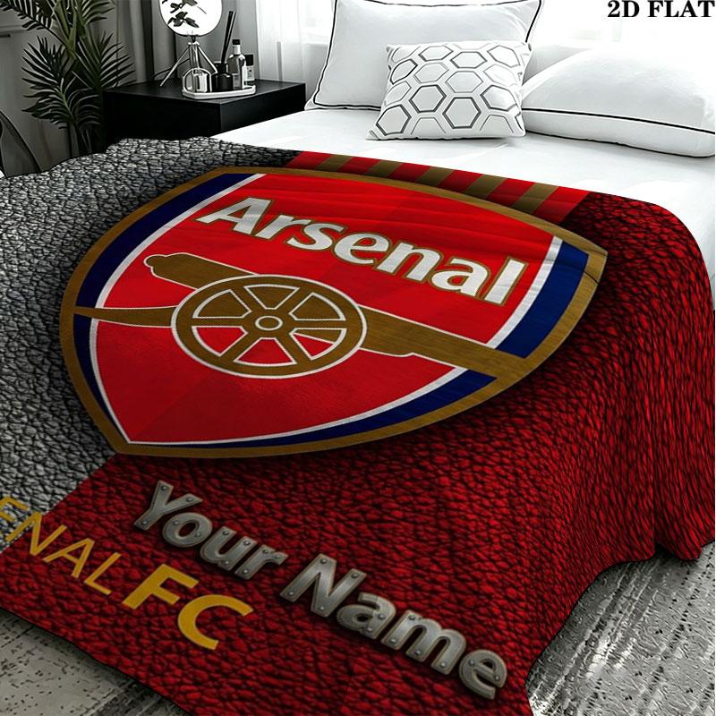 1PC Arsenal F Custom Name Patterned Flannel Blanket Suitable For All Seasons for Home Decor Warmth and Comfort Gifts Holiday Present