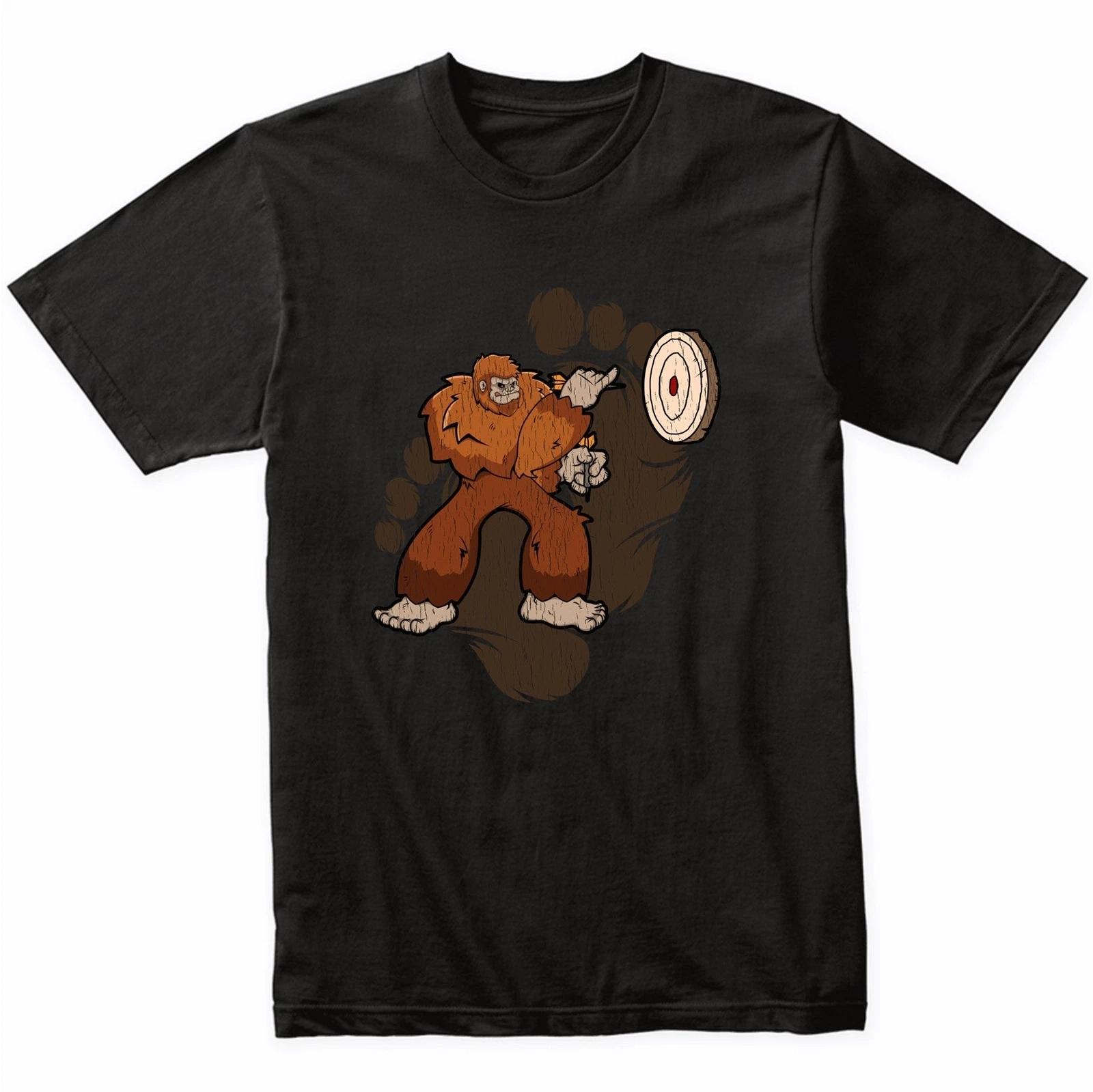 Bigfoot Darts Shirt - Sasquatch Playing Darts Funny T-Shirt S