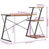 Desk with Shelf Black and Brown 116 * 50 * 93 cm