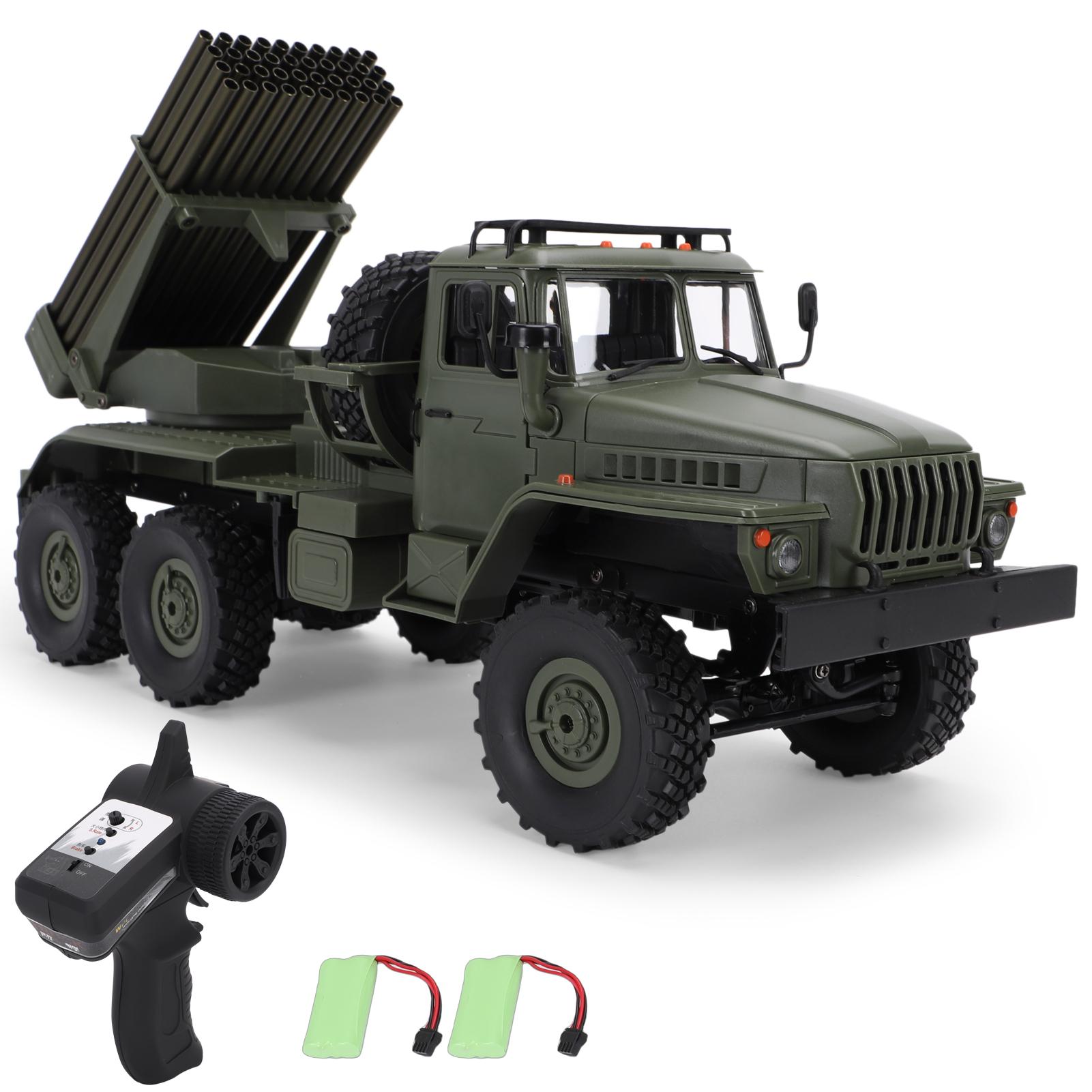 Радиоуправляемый грузовик 1:Масштаб 1:16, 4-канальный 6x6 радиоуправляемый гусеничный автомобиль с двойной батареей, скорость 5 км/ч, дальность 30 м, оригинальная модель BM-21 syst