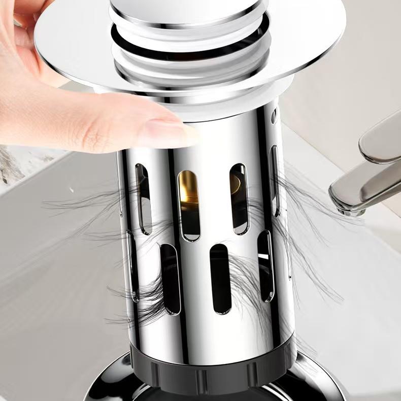 Pop-Up Sink Stopper & Filter: Odor-Proof, Anti-Clog Basin Accessory