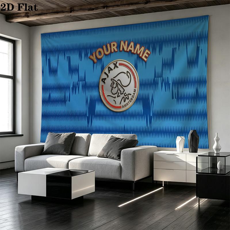 Custom Name AFC Ajax Printed Tapestry – Wall Hanging for Bedrooms, Dorms, and Home Decor