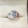 Moissanite Oval Cut Gemstone With 925 Sterling Silver Ring For Men's #B305 JL375681959423