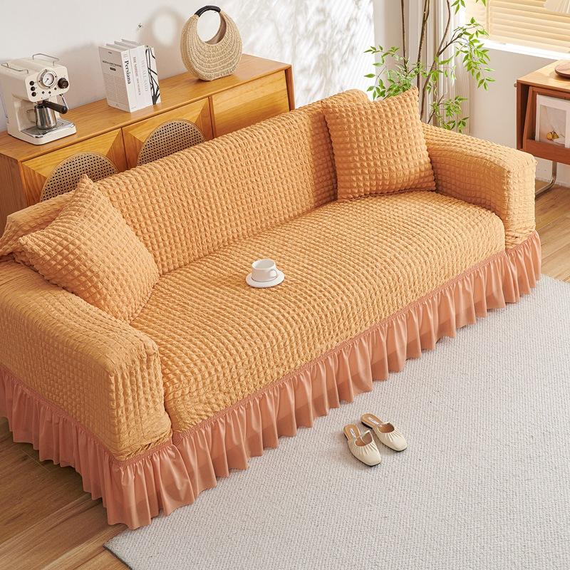 Sofa Cover Seersucker Skirt Model All Purpose Lazy All Inclusive Full Cover Elastic Sofa Cover