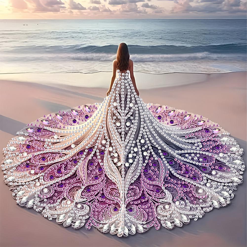 5D DIY Partial Special Shaped Drill Diamond Painting Kit Arts Ornament Beauty Girl Home Decoration Xmas Birthday Gifts 30x30cm