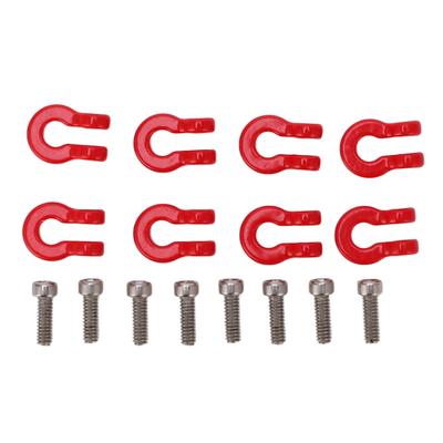 8PCS Metal Front Rear Bumper Trailer Hook Tow Shackle Rescue Hook for Axial Scx24 124 Car