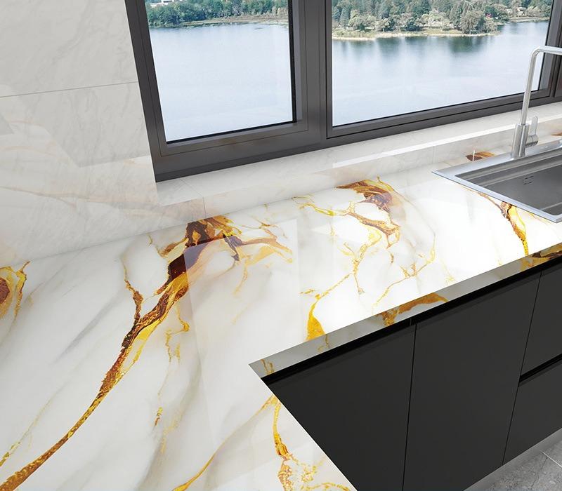 Self Adhesive Marble Vinyl Wallpaper for Kitchen Bathroom Livingroom Home Decoration Waterproof Wall Stickers Films 60x200cm