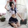 Yiyue Pure Student Clothing Sexy Sailor Clothing Erotic Underwear Uniform Temptation Split Sailor Uniform 9011