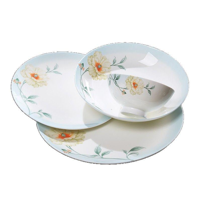 Tangshan Bone China New Chinese Style Tableware Set: Bowls and Plates Collection