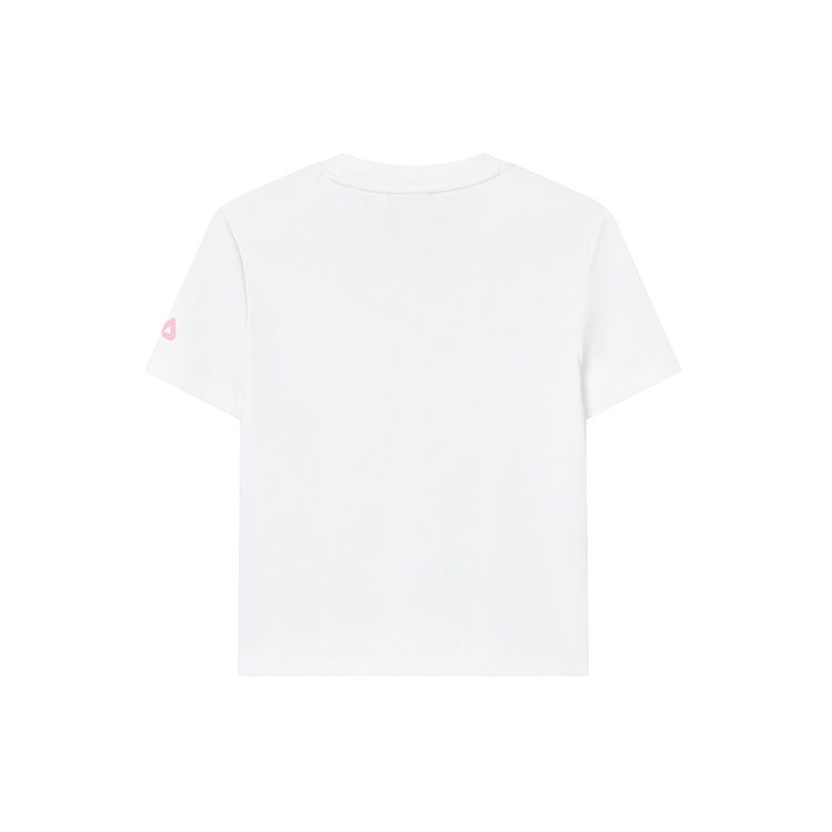 FILA X HAGT Collaboration Casual Breathable Round Neck Letter Solid Short Sleeve T-Shirt Women tops Standard-White F11W229123F-WT