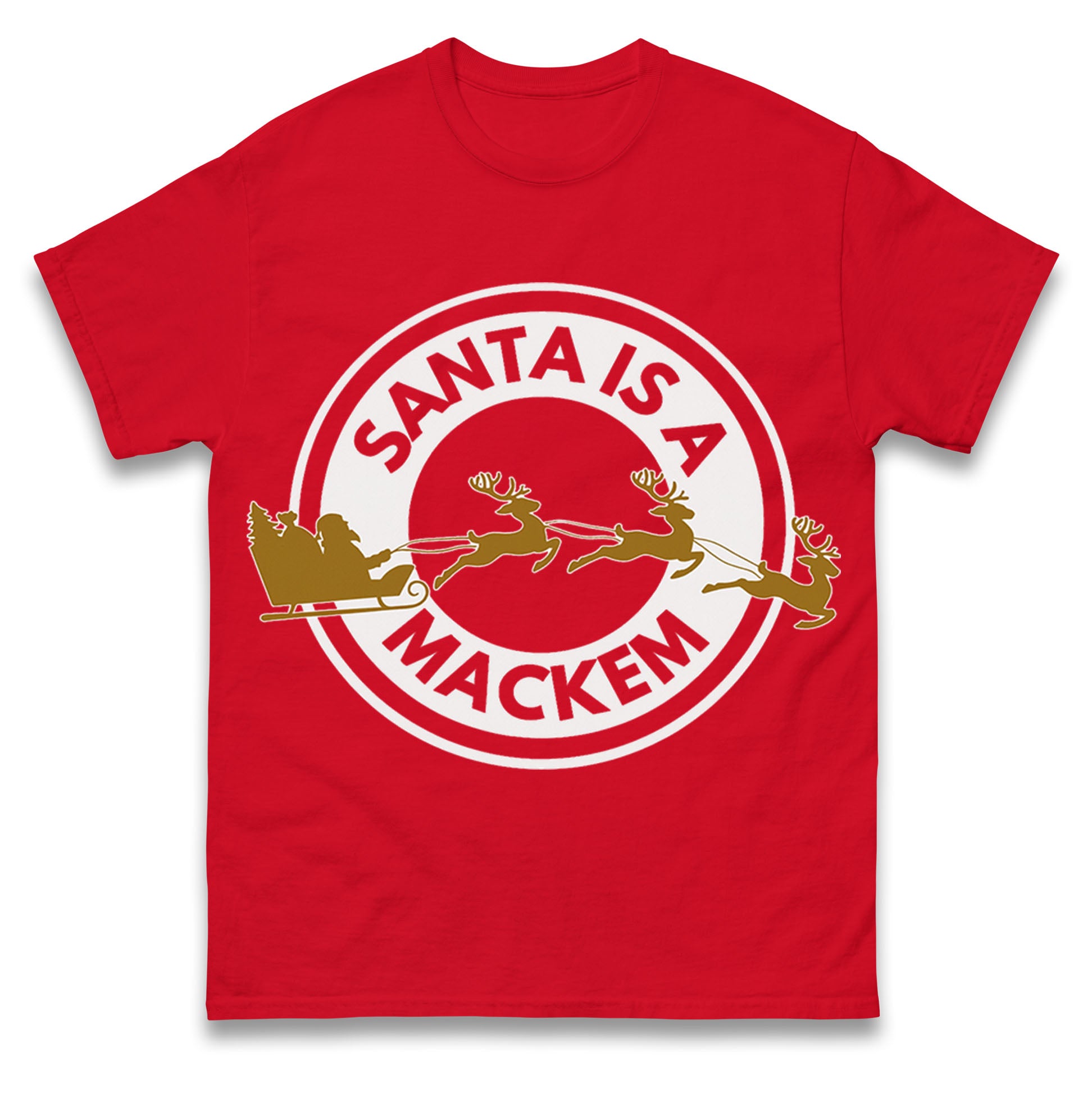 Santa is a Mackem Sunderland Christmas T Shirt Tshirt Mens Womens Unisex Tops Tees M