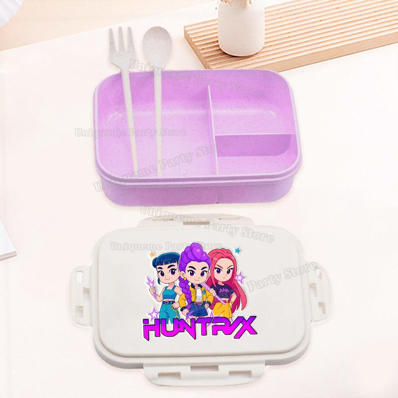 Kpop Demon Hunters Student Bento Boxes Rumi Mira Zoey Portable Kids Lunch Box School Office Microwave Fruit Food Container